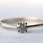 Grey Round Cut Natural Diamond Ring Beautiful Anniversary Ring Gift For Women