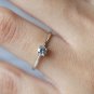 Grey Round Cut Natural Diamond Ring Beautiful Anniversary Ring Gift For Women