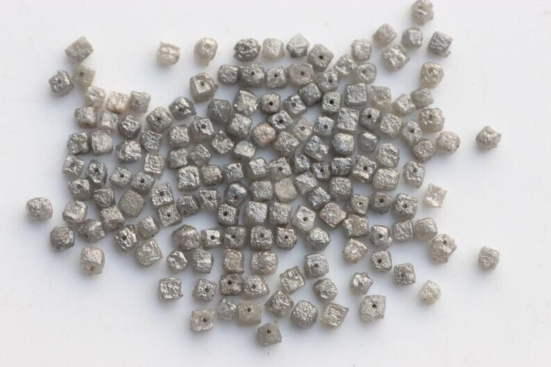 Natural Rough Cube Box Diamond Beads Grey Raw Cube Box Diamond For Use ...