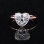 3 Ct Heart Shape Simulated Diamond Ring Prong Set Wedding Gift Ring For Women
