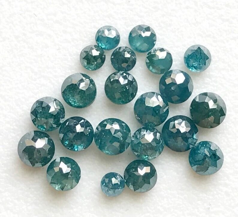 Blue Rose Cut Diamond Cabochons Conflict Free Natural Diamond For Wedding Ring