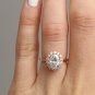 2.45ct Oval Cut Simulated Diamond Ring 14K Gold Plated Engagement Ring For Her