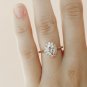 2.45ct Oval Cut Simulated Diamond Ring 14K Gold Plated Engagement Ring For Her