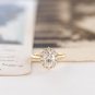 2.45ct Oval Cut Simulated Diamond Ring 14K Gold Plated Engagement Ring For Her