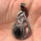 Art Deco Natural Diamond Pendant in 925 Sterling Silver Elegant Engagement Gift