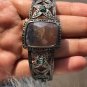 Brown Square Gemstone Bracelet Sterling Silver Vintage Unique Natural Diamond