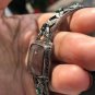 Brown Square Gemstone Bracelet Sterling Silver Vintage Unique Natural Diamond