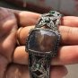 Brown Square Gemstone Bracelet Sterling Silver Vintage Unique Natural Diamond