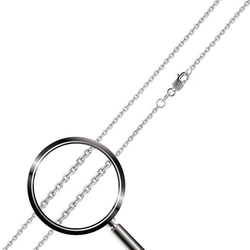 Solid 14K White Gold Plated 925 Sterling Silver Chain Beautiful Gift For Women
