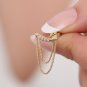 Round Simulated Double Chain Stud Earring Stylish Single Earring Wedding Gift