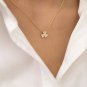 Round Cut Simulated Three Leaf Clover Necklace 925 Silver Wedding Gift For Her