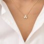 Round Cut Simulated Three Leaf Clover Necklace 925 Silver Wedding Gift For Her