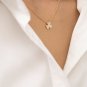 Round Cut Simulated Three Leaf Clover Necklace 925 Silver Wedding Gift For Her