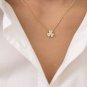 Round Cut Simulated Three Leaf Clover Necklace 925 Silver Wedding Gift For Her