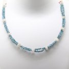 White & Blue Rough Diamond Beads Necklace Natural Loose Raw Diamond Necklace