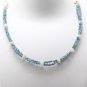 White & Blue Rough Diamond Beads Necklace Natural Loose Raw Diamond Necklace