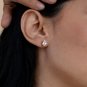 2ct Oval Cut Simulated Stud Earring 14k Gold Plated Promise Gift Earring For Her