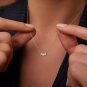 0.26Ct Classic Trio Simulated Diamond Necklace Wedding Gift Necklace For Women