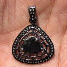 Vintage Art Deco 925 Sterling Silver Pendant Earring Set Antique Tiny Jewellery