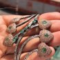 Round Cut Emerald Gemstone Vintage Style Bracelet 925 Silver Unique Bracelet
