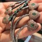 Round Cut Emerald Gemstone Vintage Style Bracelet 925 Silver Unique Bracelet