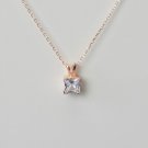 2 Ct Princess Cut Simulated Pendant Necklace Solid Wedding Necklace Gift For Her