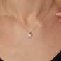 2 Ct Princess Cut Simulated Pendant Necklace Solid Wedding Necklace Gift For Her