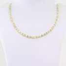 Natural White & Yellow Raw Diamond Beads Necklace Sterling Silver Clasp Necklace