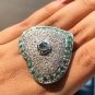 Emerald Gemstone Stunning Ring 925 Sterling Silver Unique Delicated Deco Ring