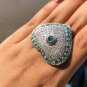 Emerald Gemstone Stunning Ring 925 Sterling Silver Unique Delicated Deco Ring