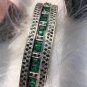 Princess Cut Emerald Gemstone Bracelet 925 Sterling Silver Wedding Gift Bracelet