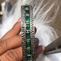 Princess Cut Emerald Gemstone Bracelet 925 Sterling Silver Wedding Gift Bracelet