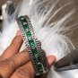 Princess Cut Emerald Gemstone Bracelet 925 Sterling Silver Wedding Gift Bracelet