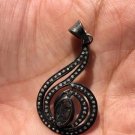 Natural Diamond Pendant 925 Sterling Silver Art Deco Deliciated Jewellery