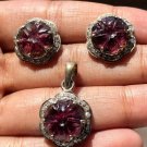 Pink Gemstone Earring & Pendant Set 925 Sterling Silver For Personalized Gift