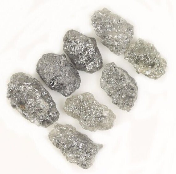 Natural Rough Grey Black Colour Diamond Loose Raw Uncut Diamond For Use Bracelet