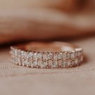 3.5CT Round And Baguette Ct Simulated Diamond Proposal Wedding Band Ring For Her