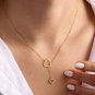 Round Cut Simulated Heart Lariat Necklace Dainty Wedding Gift Necklace For Women