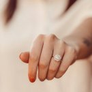 Cushion Cut  Moissanite Diamond Ring Flower Shape Engagement Ring Gift For Her