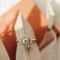 Cushion Cut Moissanite Diamond Ring Flower Shape Engagement Ring Gift For Her