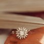 Cushion Cut Moissanite Diamond Ring Flower Shape Engagement Ring Gift For Her