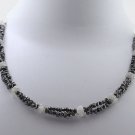 Natural Raw Diamond Necklace Black & White Rough Diamond Beads Necklace For Her