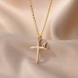 Round Cut Simulated Diamond Nacklace Religious Anniversary Gift Necklace For Her