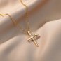 Round Cut Simulated Diamond Nacklace Religious Anniversary Gift Necklace For Her