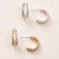 0.40Ct Round Simulated Diamond Double Hoop Earring Wedding Gift Earring For Her