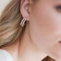 0.40Ct Round Simulated Diamond Double Hoop Earring Wedding Gift Earring For Her