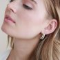 0.40Ct Round Simulated Diamond Double Hoop Earring Wedding Gift Earring For Her
