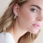 0.40Ct Round Simulated Diamond Double Hoop Earring Wedding Gift Earring For Her