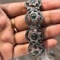 Art Deco Emerald Gemstone Bracelet Unique 925 Sterling Silver Promise Gift