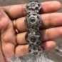 Art Deco Emerald Gemstone Bracelet Unique 925 Sterling Silver Promise Gift